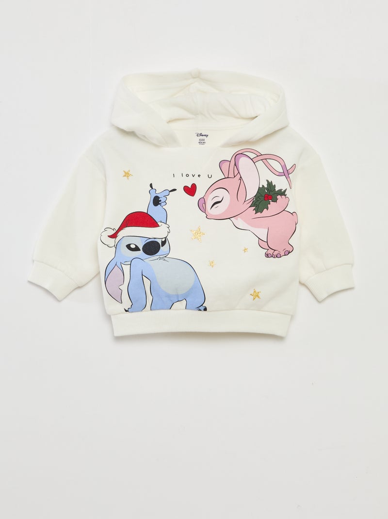 Ensemble sweat à capuche + legging 'Disney' 'Stitch' en coton Blanc - Kiabi