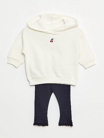 Ensemble sweat à capuche + legging maille