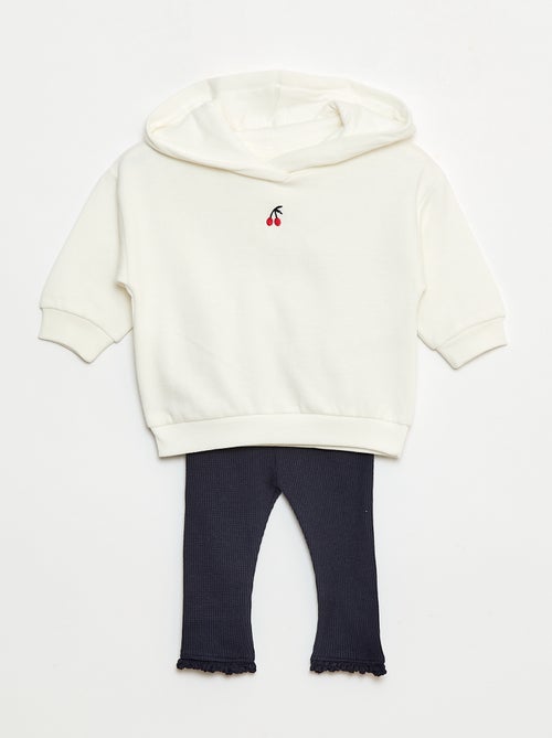 Ensemble sweat à capuche + legging maille - Kiabi