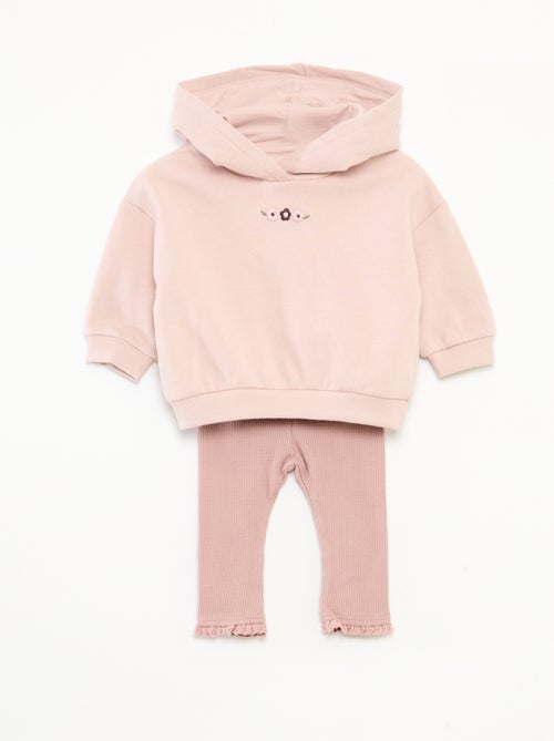 Ensemble sweat à capuche + legging maille - Kiabi