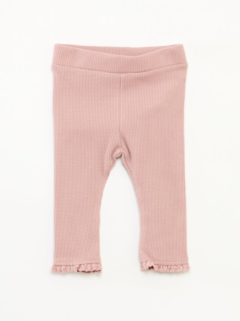 Ensemble sweat à capuche + legging maille Rose - Kiabi