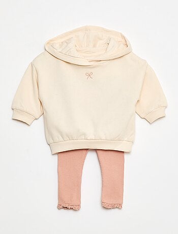 Ensemble sweat à capuche + legging maille