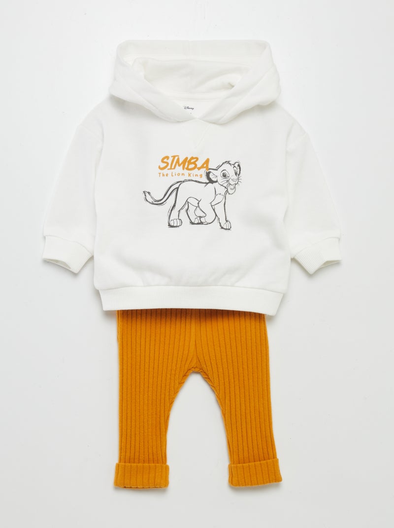 Ensemble sweat à capuche + legging 'Simba' - 2 pièces Blanc - Kiabi