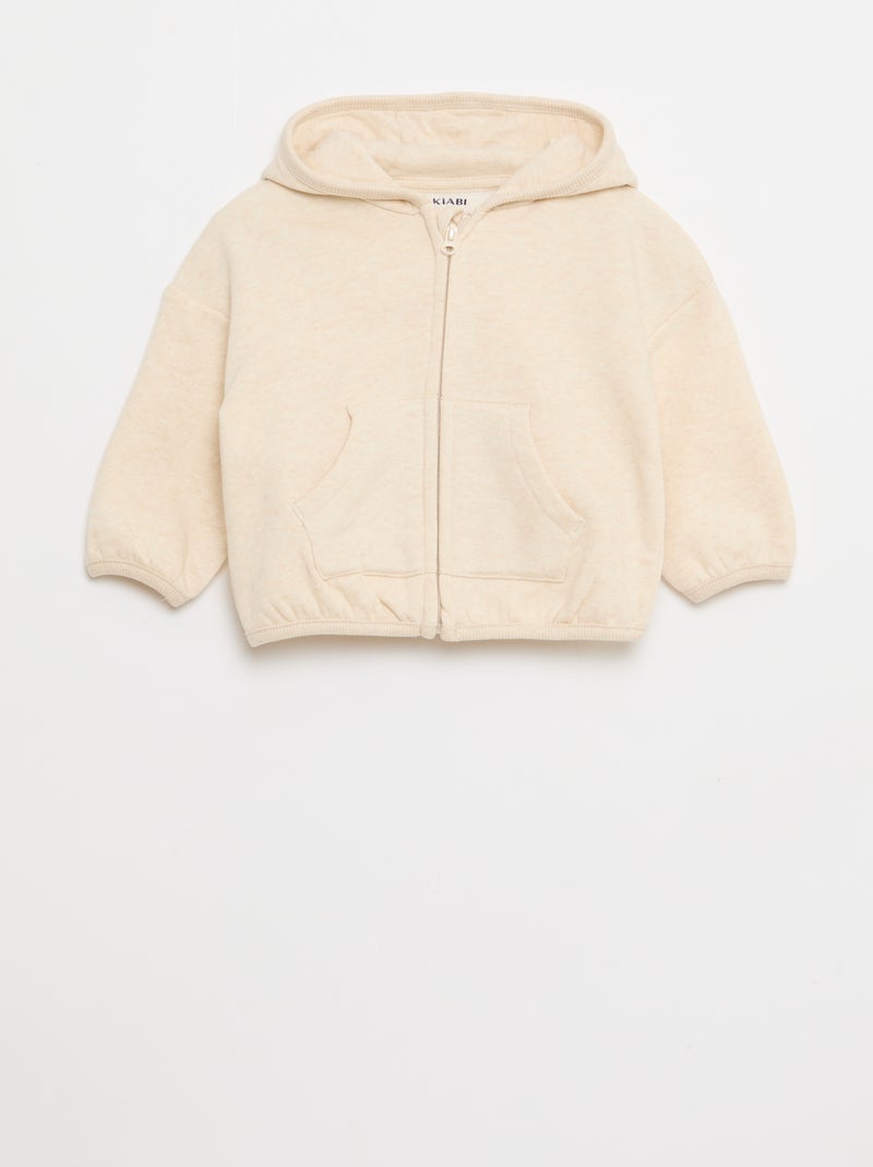 Ensemble sweat à capuche zippé + pantalon - 2 pièces Beige - Kiabi