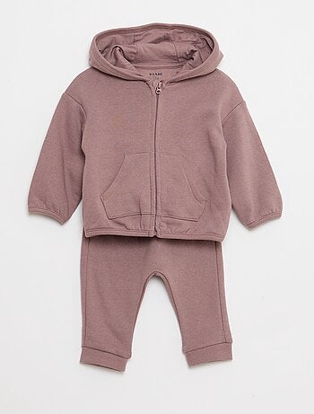 Ensemble sweat à capuche zippé + pantalon - 2 pièces
