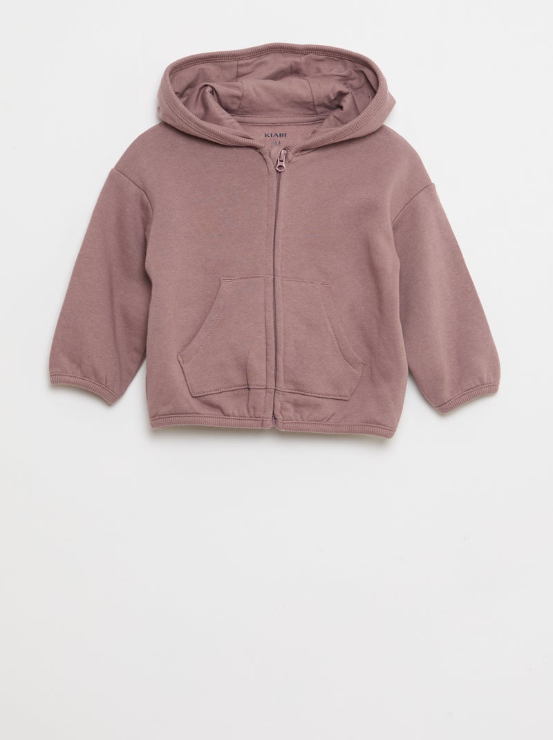 Ensemble sweat à capuche zippé + pantalon - 2 pièces Violet - Kiabi