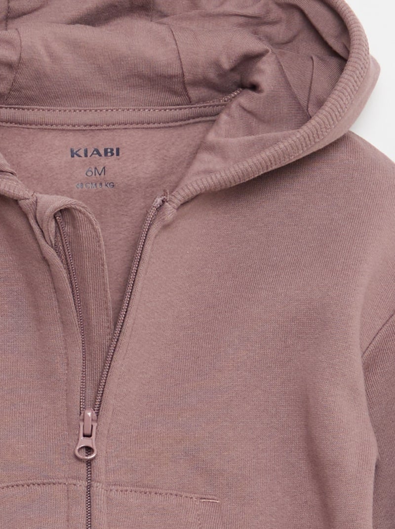 Ensemble sweat à capuche zippé + pantalon - 2 pièces Violet - Kiabi