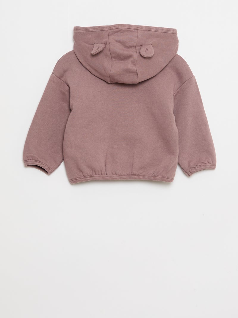 Ensemble sweat à capuche zippé + pantalon - 2 pièces Violet - Kiabi