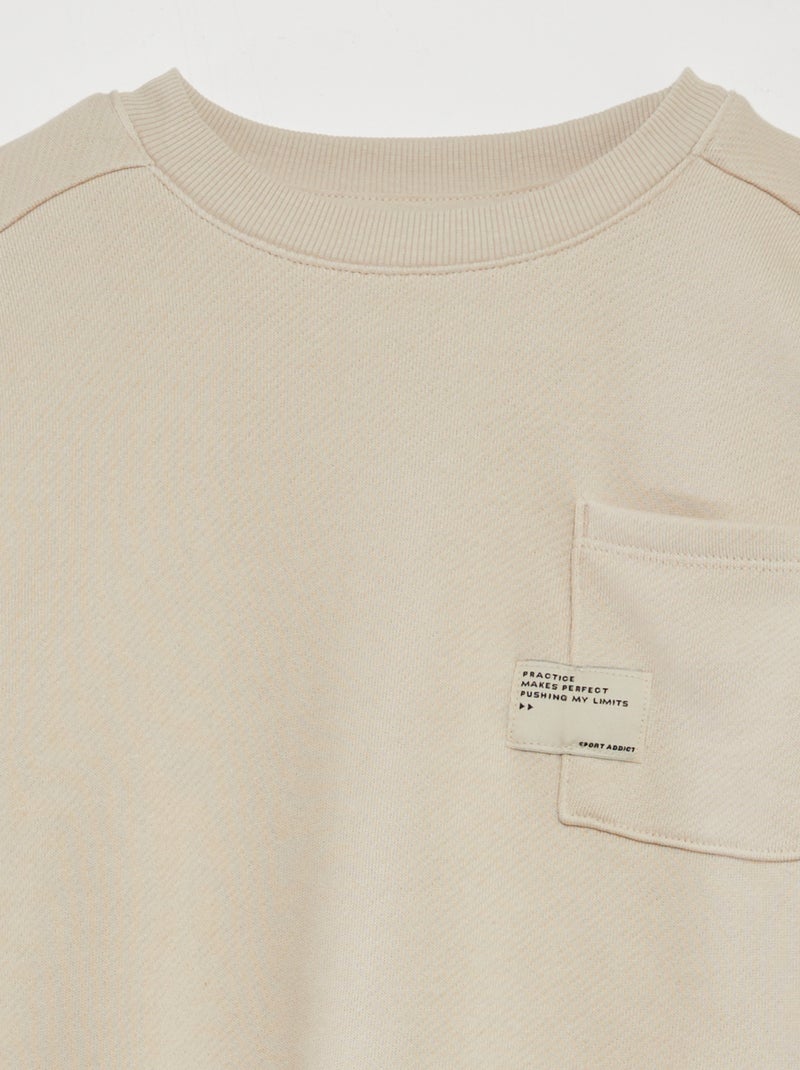 Ensemble sweat à col rond + jogging - 2 pièces Beige - Kiabi