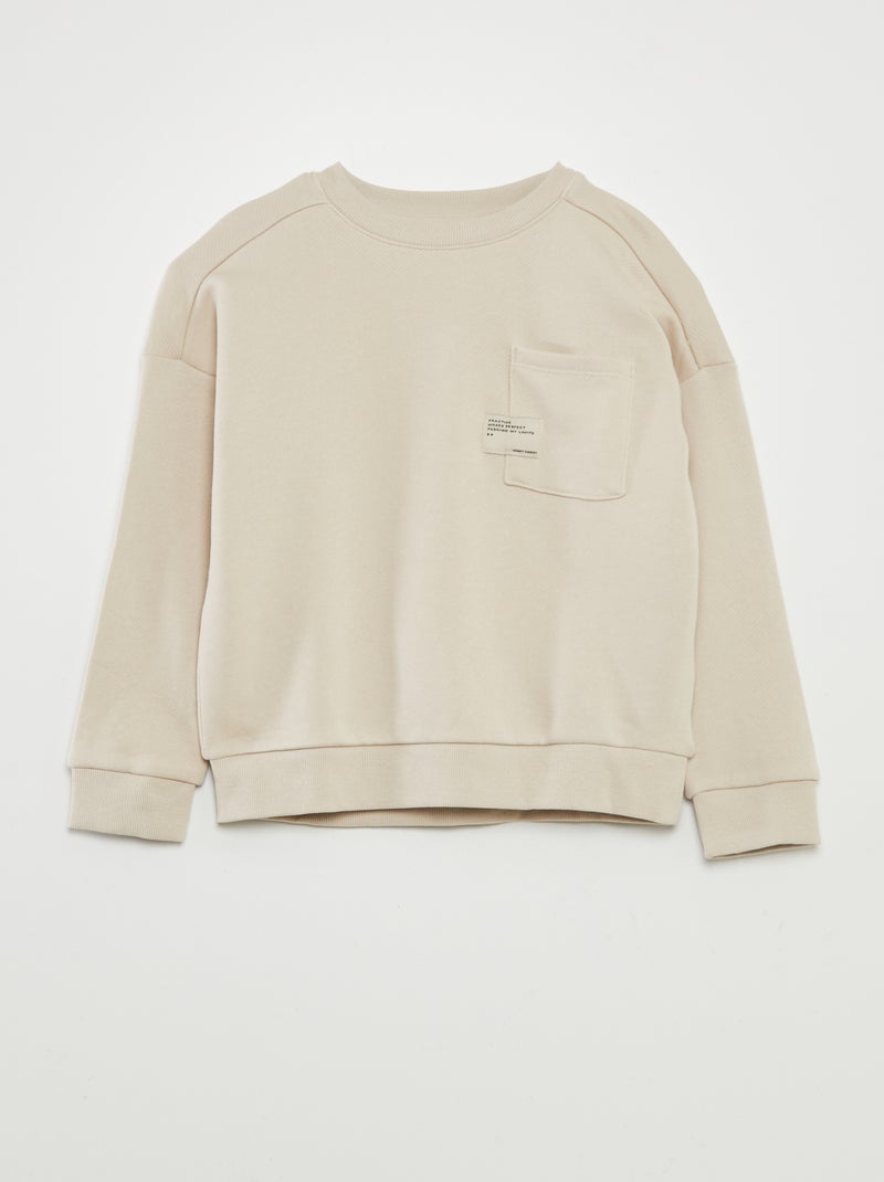 Ensemble sweat à col rond + jogging - 2 pièces Beige - Kiabi