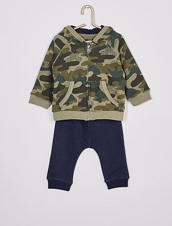 Ensemble sweat capuche zippé + pantalon éco-conçu