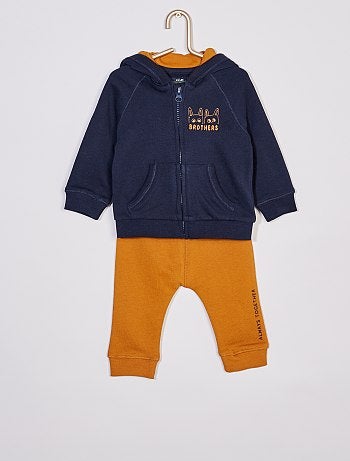 Ensemble sweat capuche zippé + pantalon éco-conçu