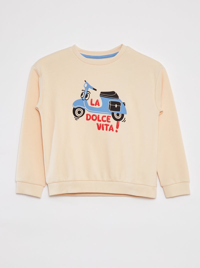 Ensemble sweat en french terry + short - 2 pièces BEIGE - Kiabi