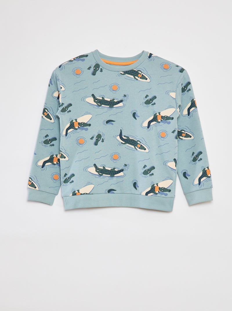 Ensemble sweat en french terry + short - 2 pièces BLEU - Kiabi