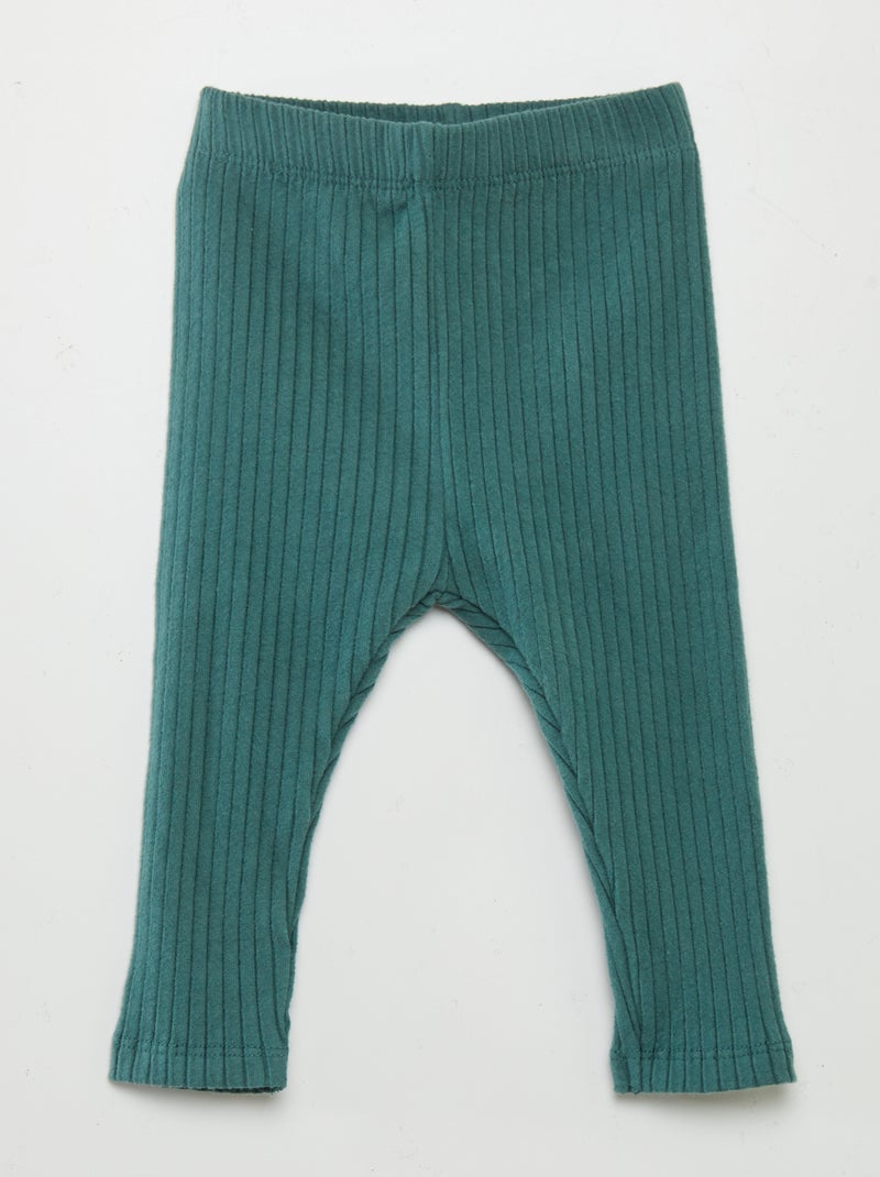 Ensemble sweat et legging côtelé - 2 pièces Vert - Kiabi