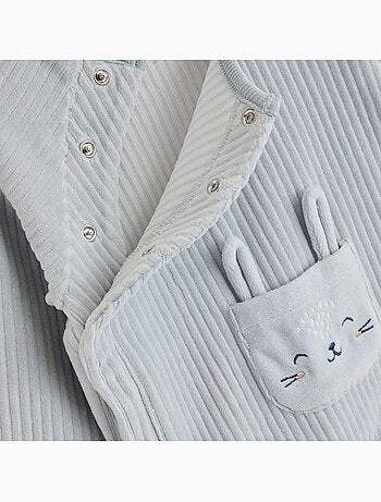 Ensemble sweat et pantalon bébé en velours voix lactée