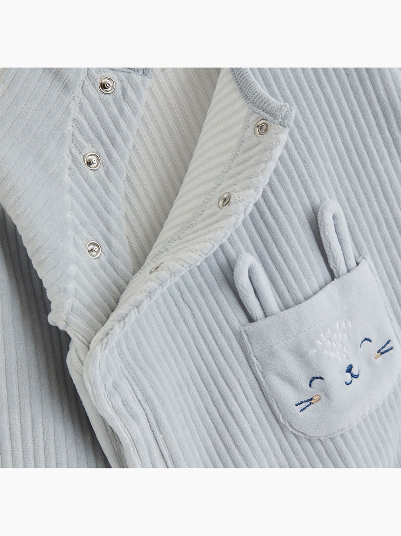 Ensemble sweat et pantalon bébé en velours voix lactée Bleu - Kiabi