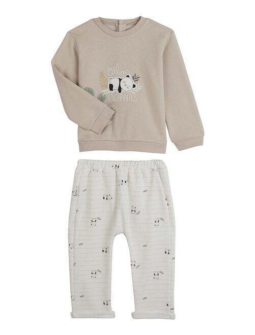 Ensemble sweat et pantalon bébé mixte en molleton Mini Panda - Kiabi