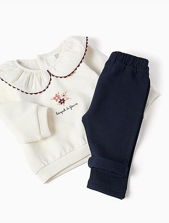 Ensemble sweat et pantalon de jogging en coton peigné