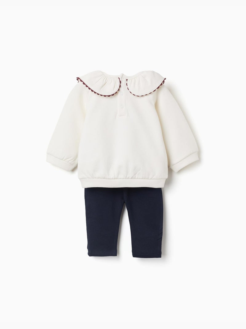 Ensemble sweat et pantalon de jogging en coton peigné Blanc - Kiabi