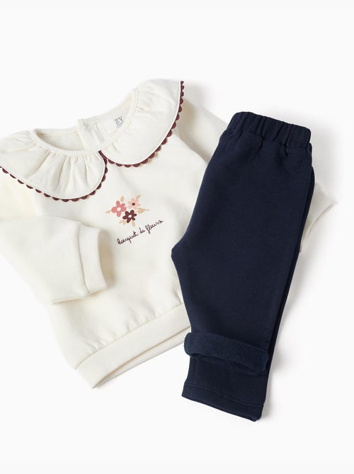 Ensemble sweat et pantalon de jogging en coton peigné - Kiabi Ensemble sweat et pantalon de jogging en coton peigné - Kiabi