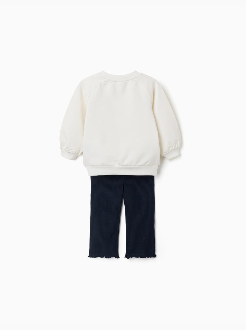 Ensemble sweat et pantalon en coton Blanc - Kiabi