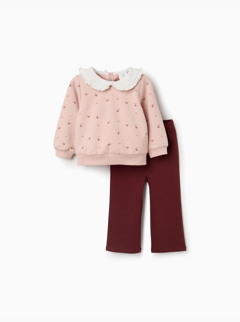 Ensemble sweat et pantalon en coton Rose clair - Kiabi