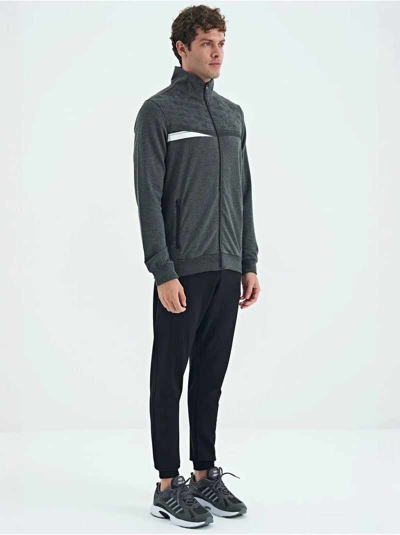 Ensemble sweat et pantalon imprimé à col zippé tommy Gris Noir - Kiabi