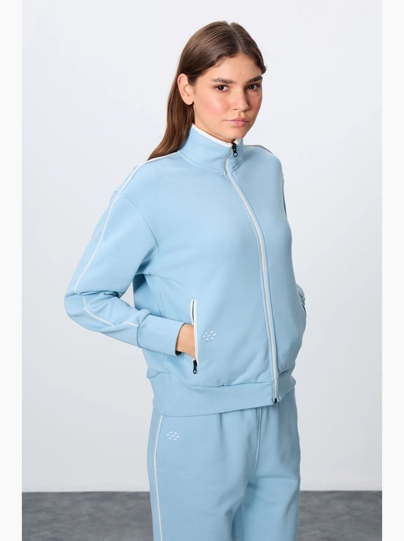 Ensemble sweat et pantalon oversize à col zippé tommy Bleu ciel - Kiabi