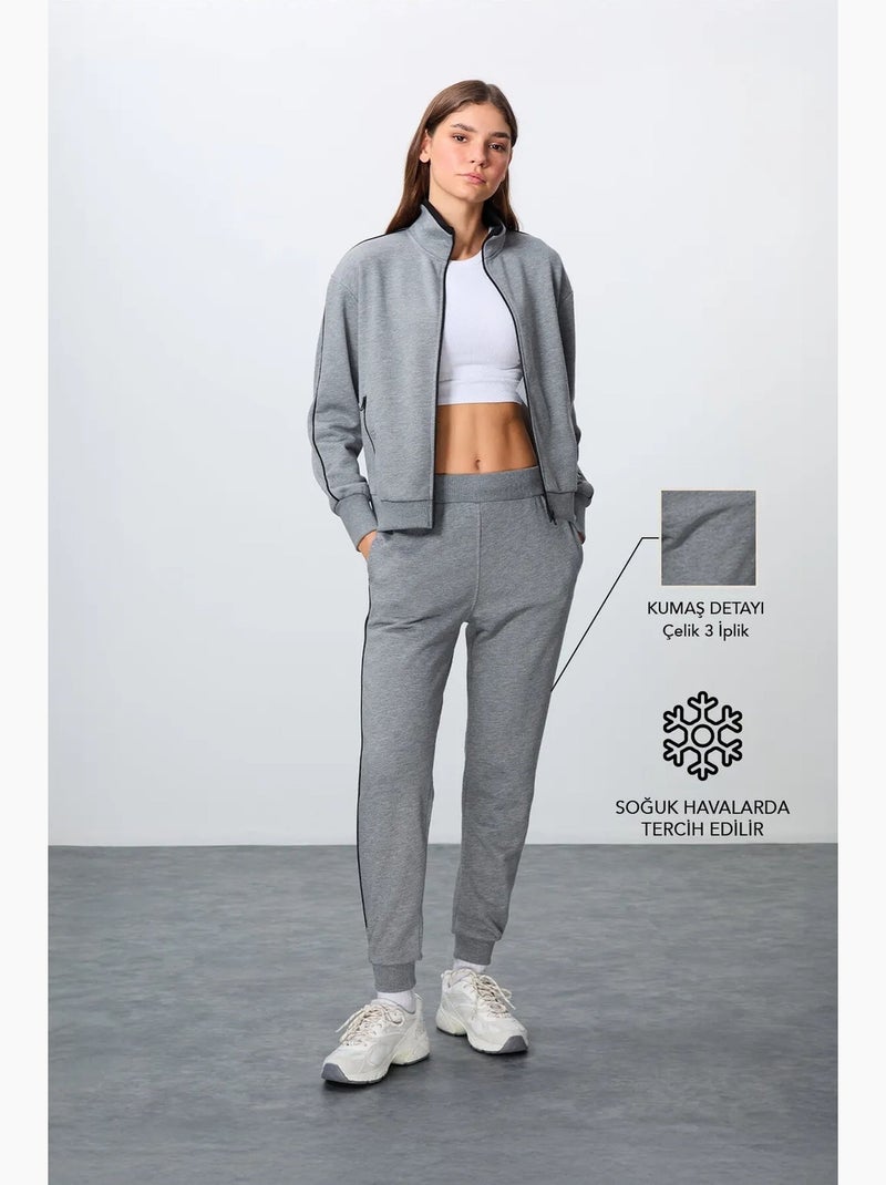 Ensemble sweat et pantalon oversize à col zippé tommy Gris - Kiabi