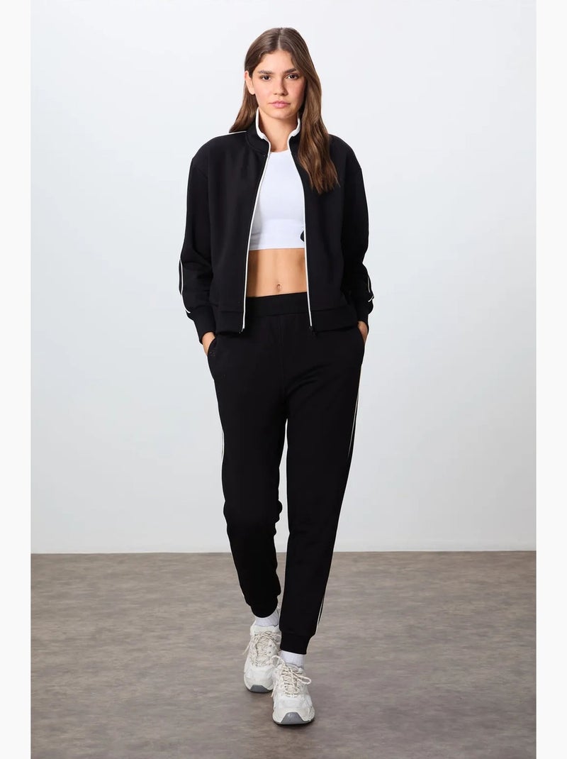 Ensemble sweat et pantalon oversize à col zippé tommy Noir - Kiabi