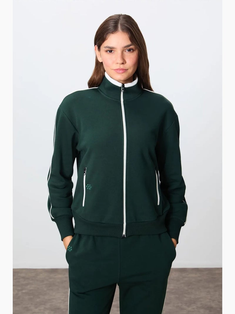 Ensemble sweat et pantalon oversize à col zippé tommy Vert foncé - Kiabi