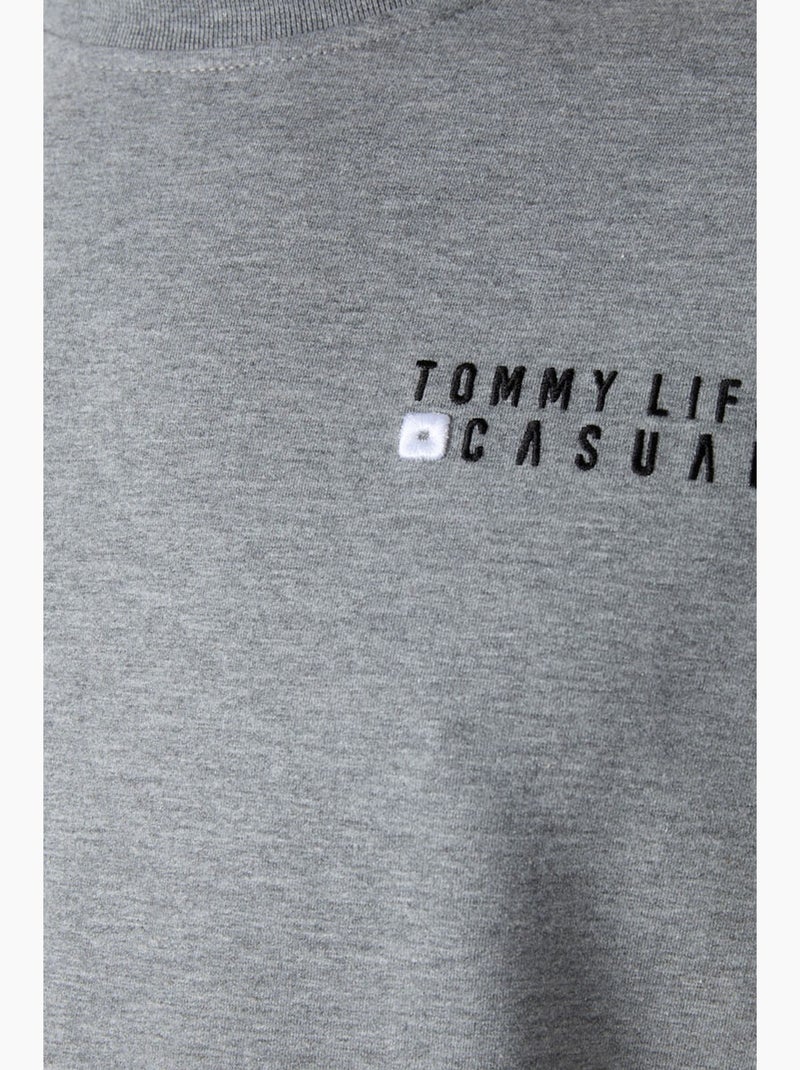 Ensemble sweat et pantalon oversize col rond tommy Gris - Kiabi