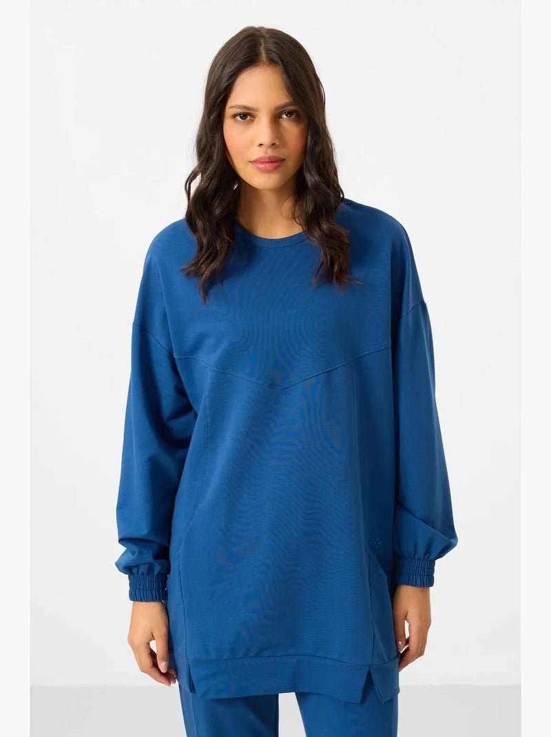 Ensemble sweat et pantalon oversize en molleton tommy Bleu - Kiabi
