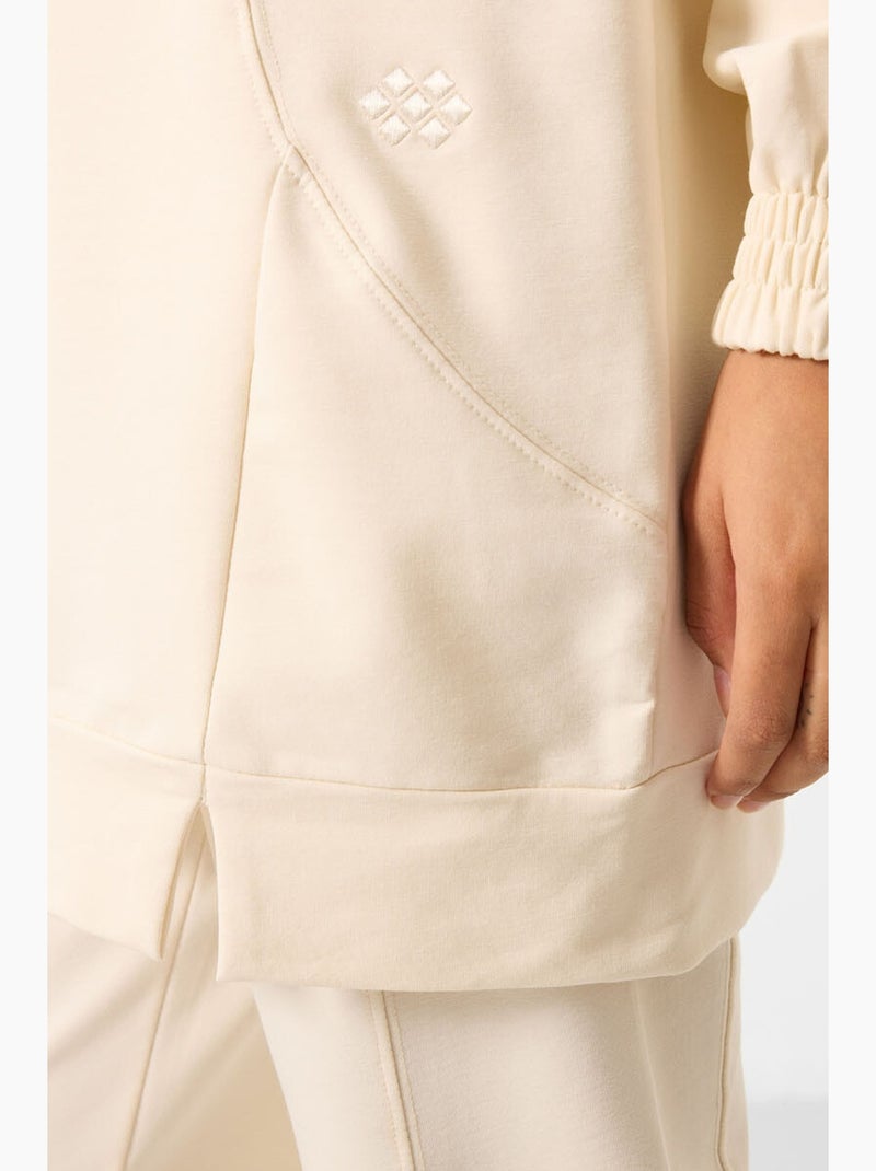 Ensemble sweat et pantalon oversize en molleton tommy Crème - Kiabi