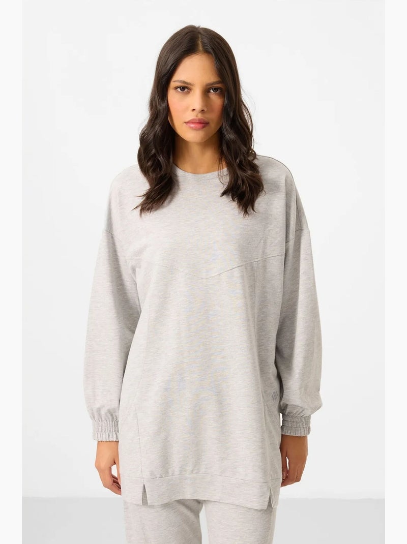 Ensemble sweat et pantalon oversize en molleton tommy Gris clair - Kiabi