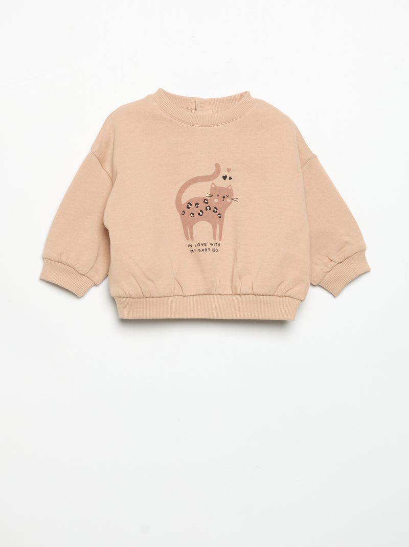 Ensemble sweat imprimé + legging Beige - Kiabi
