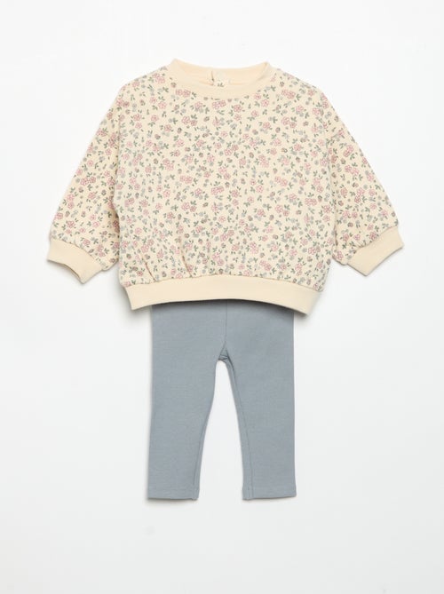 Ensemble sweat imprimé + legging - Kiabi