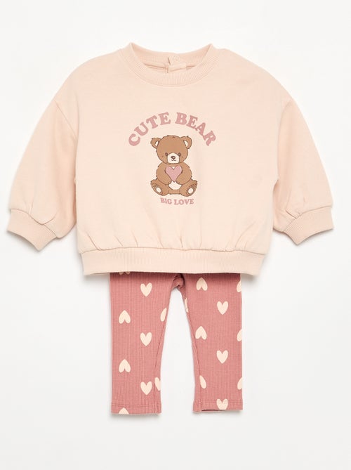 Ensemble sweat imprimé + legging - Kiabi Ensemble sweat imprimé + legging - Kiabi