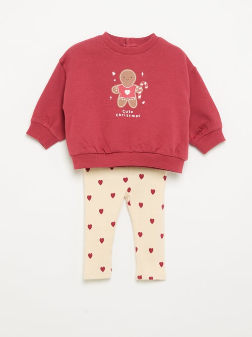 Ensemble sweat imprimé + legging - Kiabi Ensemble sweat imprimé + legging - Kiabi