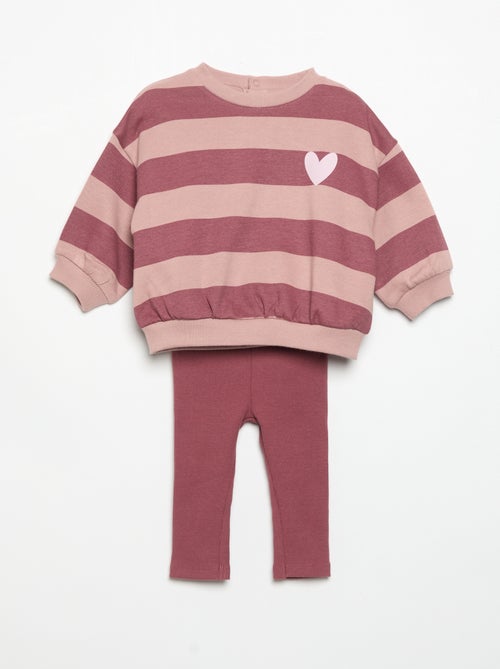 Ensemble sweat imprimé + legging - Kiabi