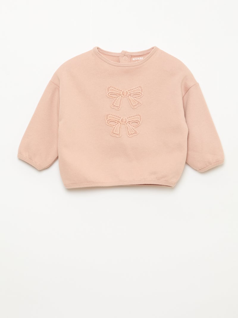 Ensemble sweat + jogging fantaisie Vieux rose - Kiabi