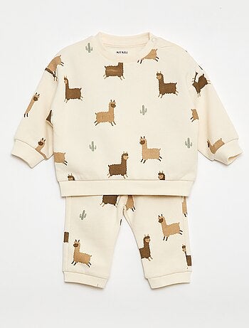 Ensemble sweat + jogging imprimé fantaisie - 2 pièces