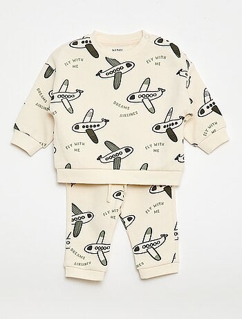 Ensemble sweat + jogging imprimé fantaisie - 2 pièces