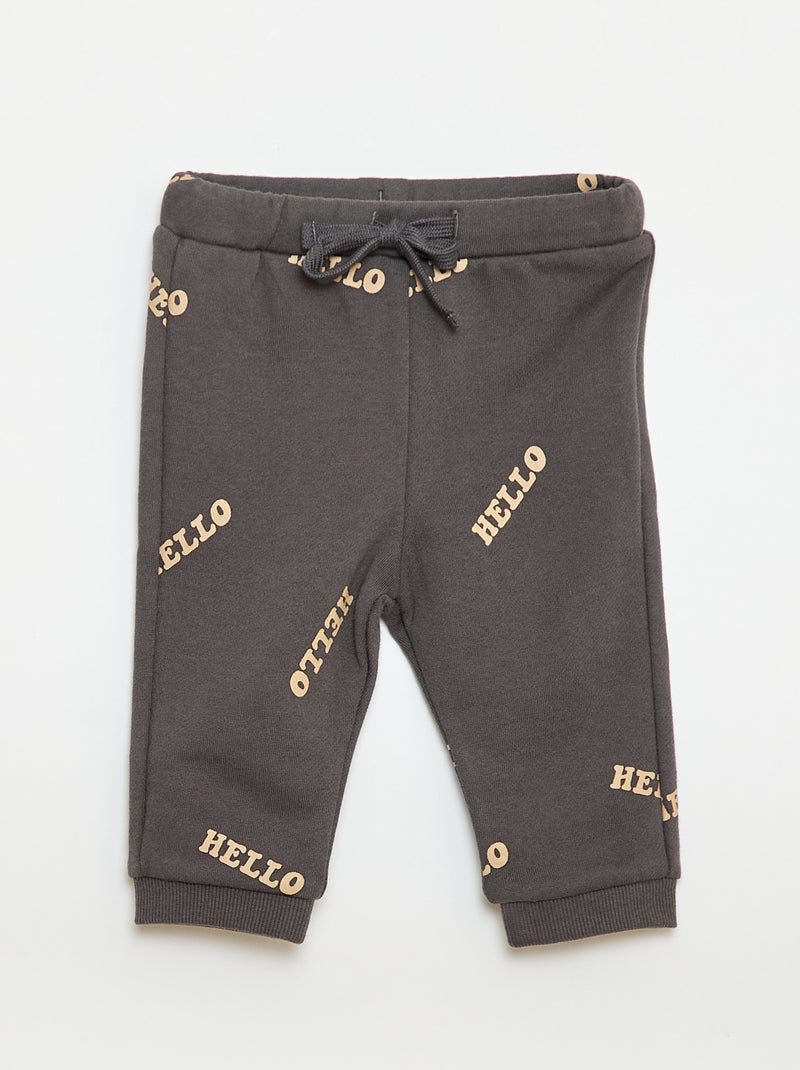 Ensemble sweat + jogging imprimé fantaisie - 2 pièces Gris - Kiabi