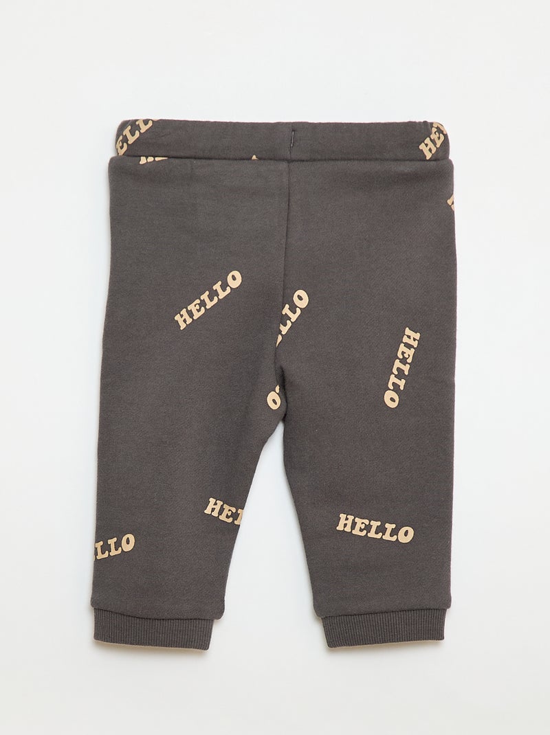 Ensemble sweat + jogging imprimé fantaisie - 2 pièces Gris - Kiabi