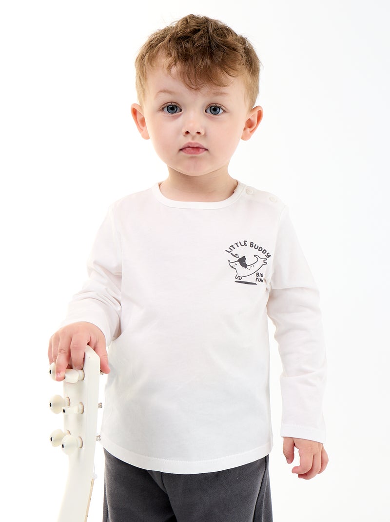 Ensemble sweat + jogging + t-shirt - 3 pièces Beige - Kiabi