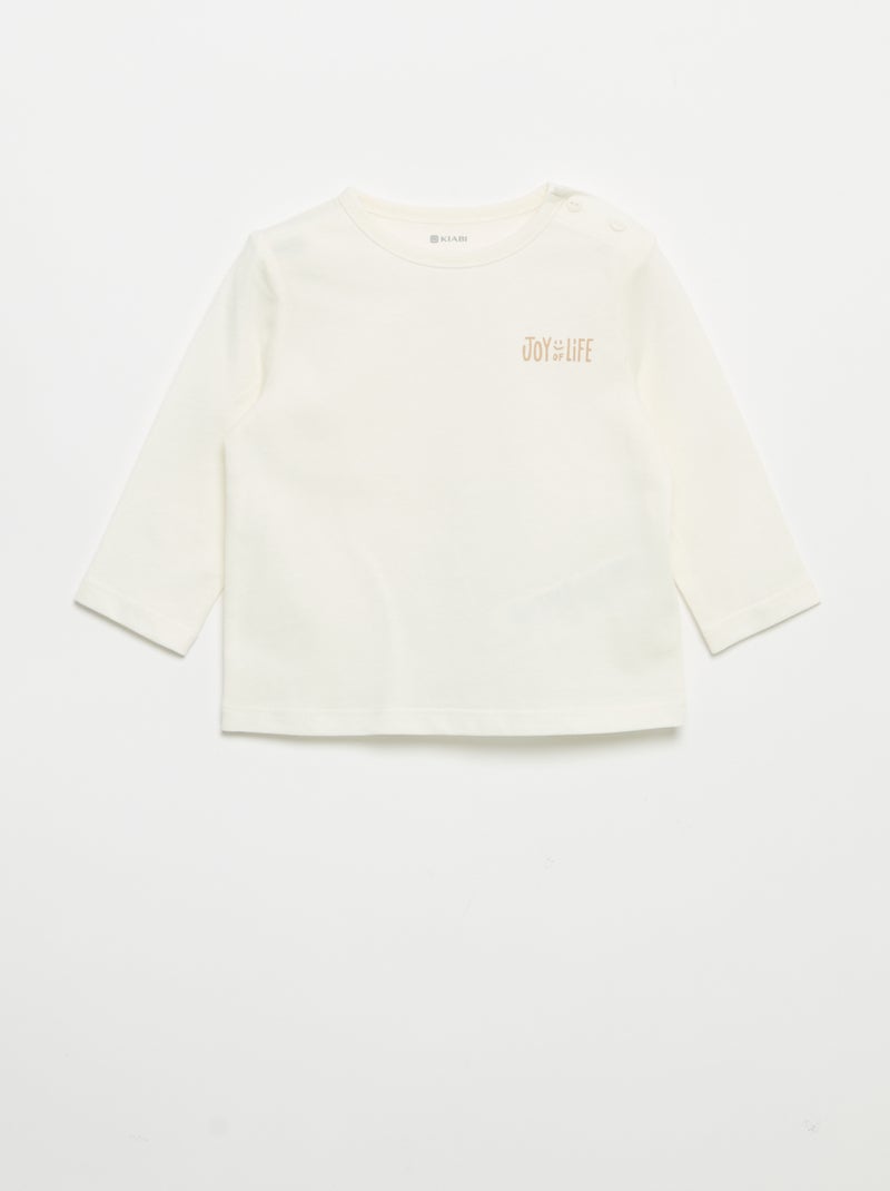 Ensemble sweat + jogging + t-shirt - 3 pièces Beige - Kiabi