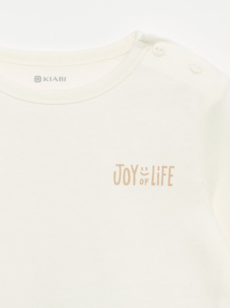 Ensemble sweat + jogging + t-shirt - 3 pièces Beige - Kiabi