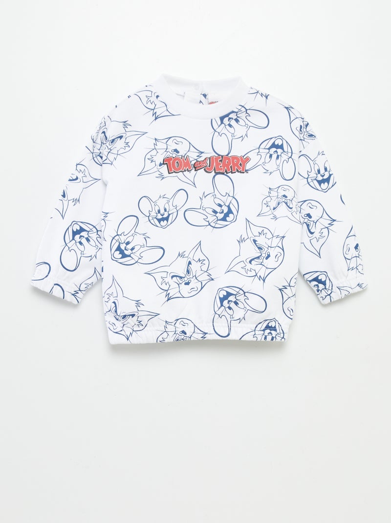 Ensemble sweat + jogging 'Tom & Jerry' Blanc/bleu - Kiabi